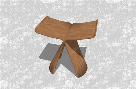 现代曲木创意小座椅su模型，休闲椅草图大师模型下载 - sketchup网
