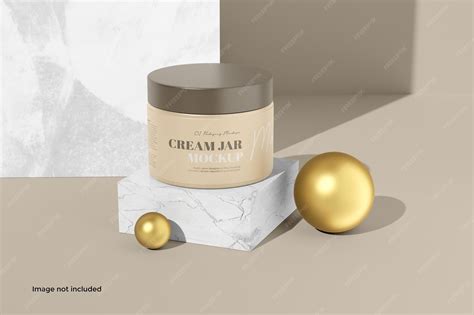 Transparent Jar Filled With Cream Mockup Psd 75Ml