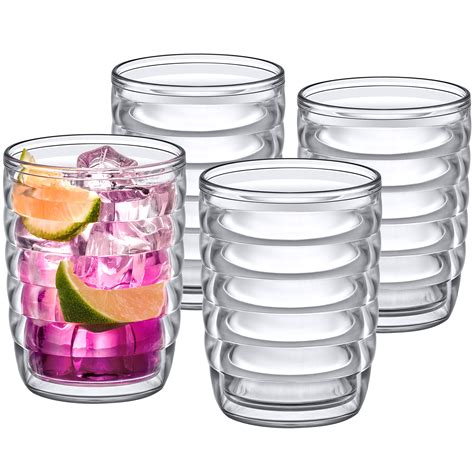 Casewin Clear Insulated Tumblers, Plastic Tumbler Cups, Double Wall ...