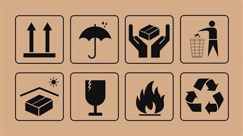 Packaging icons package signs set | Premium Vector