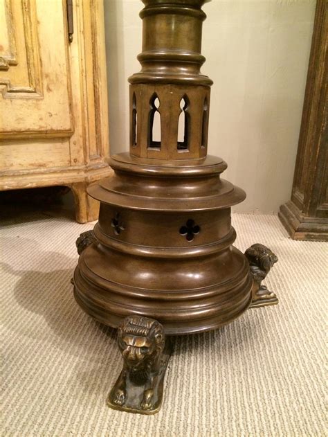 Gothic Bronze Candelabrum Floor Lamp with Lion Feet For Sale at 1stDibs ...
