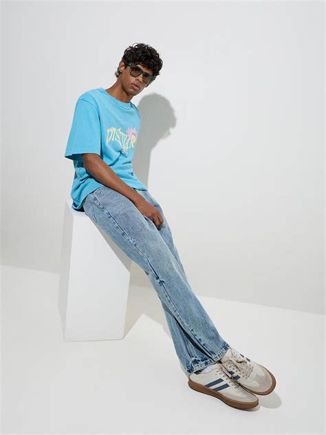 Buy Nuon Blue Relaxed - Fit Mid - Rise Jeans from Westside