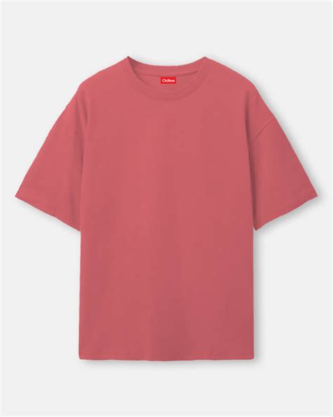 Peach Pink Solid Oversized Tshirt | chillme