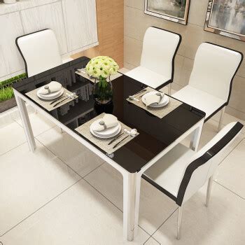 618预售：顾家家居 PTDK009 白色钢化玻璃实木餐桌椅组合 一桌四椅多少钱-什么值得买