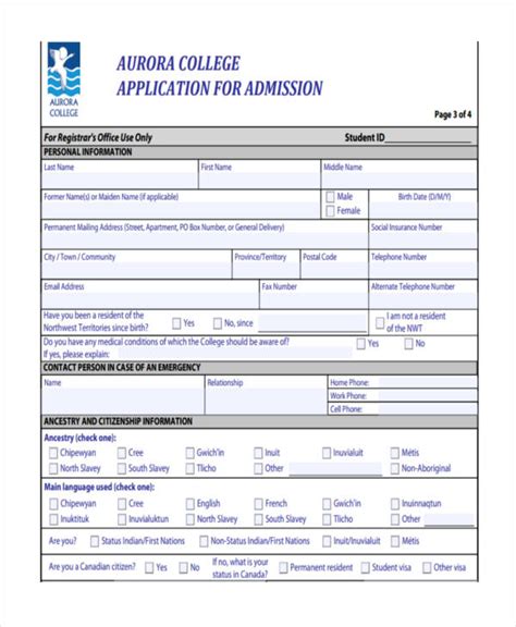 Image result for College Application Example