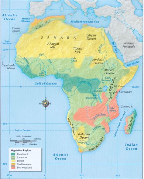 Physical Features Of Africa Map