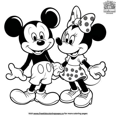Mickey And Minnie Colouring Pages
