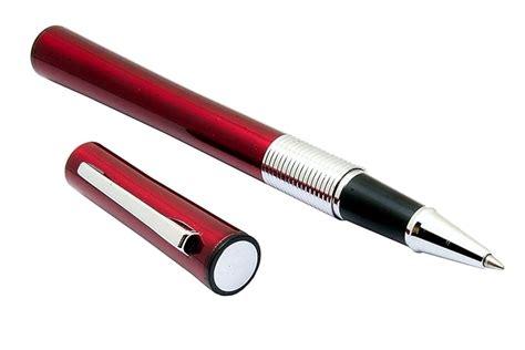 Ledos 15 Expert Thinner Body Shine Red Metal Roller Ball Pen Black Ink ...