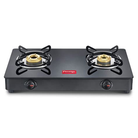 Prestige Iris 2 Burner Gas Stove | Toughened Glass Top | Tri-Pin Brass ...