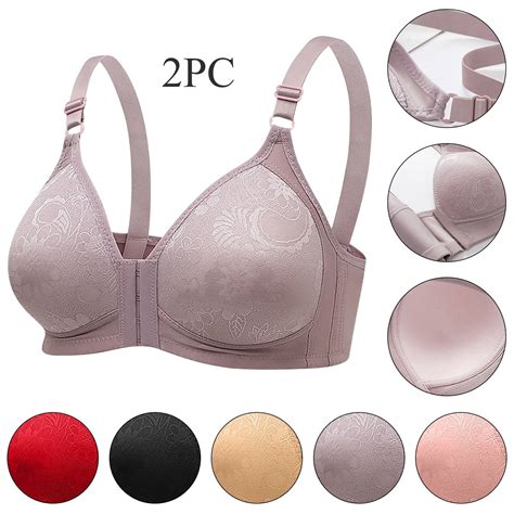 Elainilye Fashion Womens Bras No Underwire Full Support Bra 2 Pcs ...