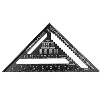 QUKAN 12 Inch Rafter Square Aluminum Alloy Metric Triangle Ruler Double ...