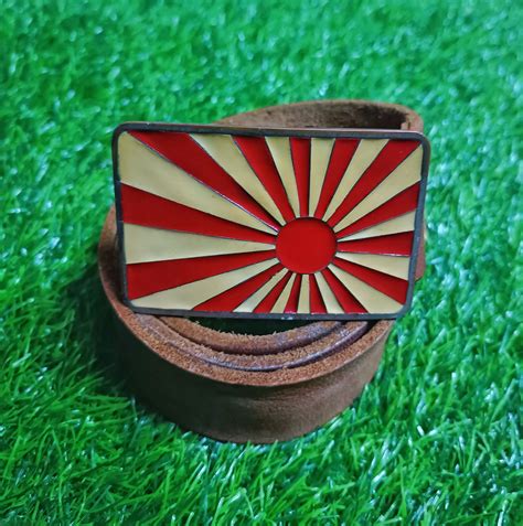 Leather JAPAN IMPERIAL FLAG RISING SUN BELT BUCKLE | Grailed
