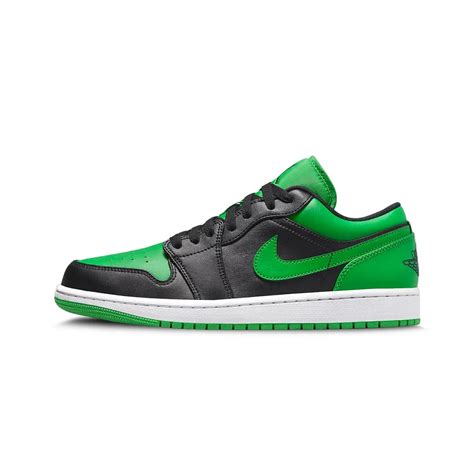 Nikee Air Jordan Low Black Lucky Green – Snapkicks