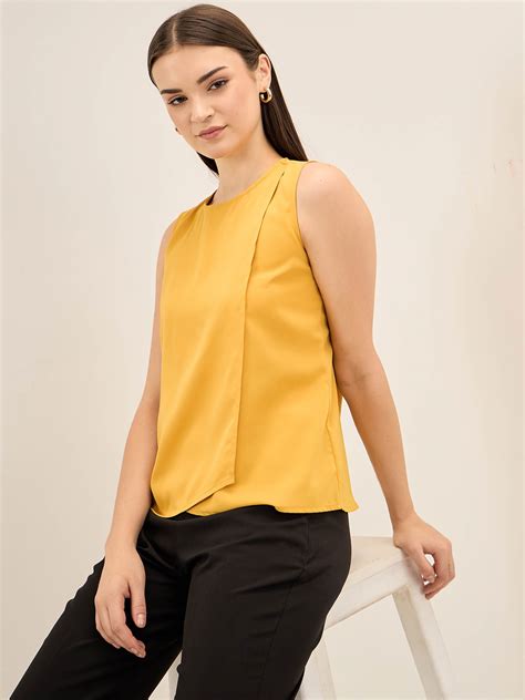 Buy Hawaiian Punch-Yellow Crossover Front Top - Yellow color | Tops For ...