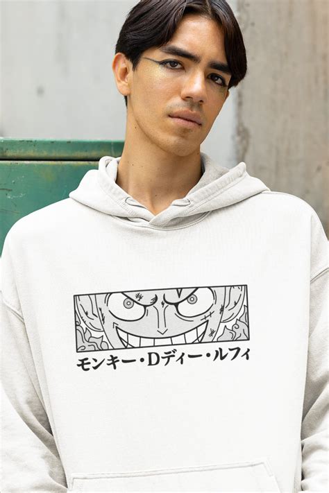 Monkey D Luffy Oversized Hoodie White – The STATIC Store