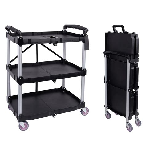 Elevon Portable Folding Collapsible Service Cart Foldable Service Cart ...