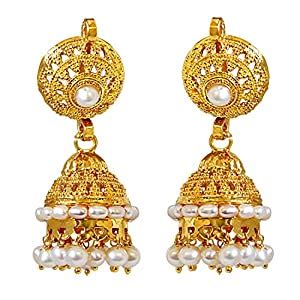 Buy Surat Diamonds Gold-Plated Jhumki Earring For Women Golden - SE14 ...