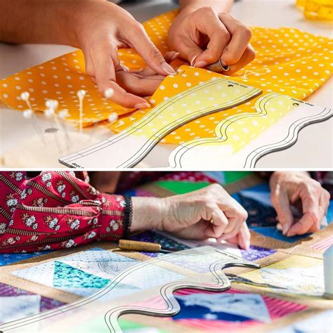 5 Pcs Quilting Ruler And Templates 9.5 Inches Waves Ruler Acrylic ...