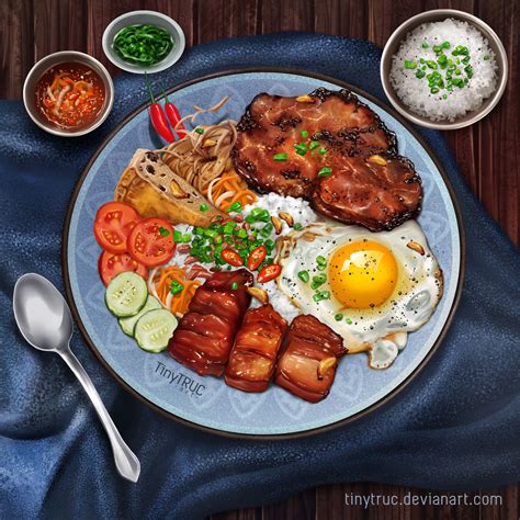 Broken Rice Vietnamese Dish Artwork