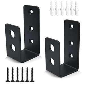 2 Pack 2x4 Door Barricade Brackets Steel U Bracket Drop Open Bar ...