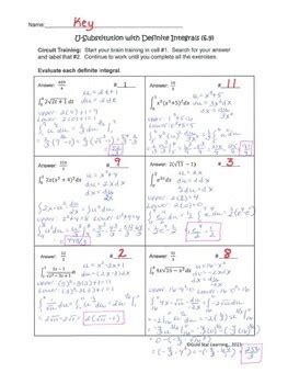 Image result for Definite Integral U-Substitution Practice Problems