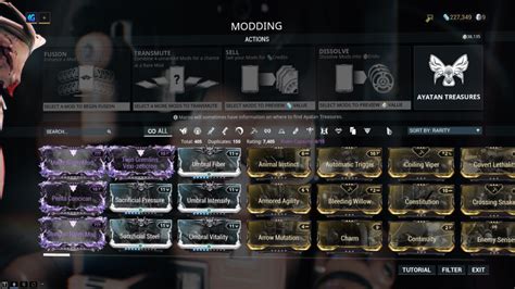 Image result for Warframe Mod Screen