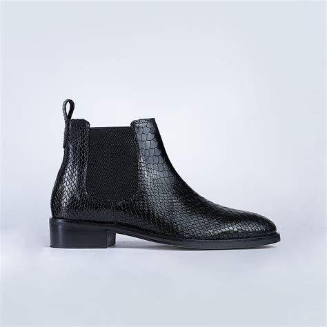 Luxury Handmade Genuine Leather Chelsea Boots - Snake Pattern by Piel ...
