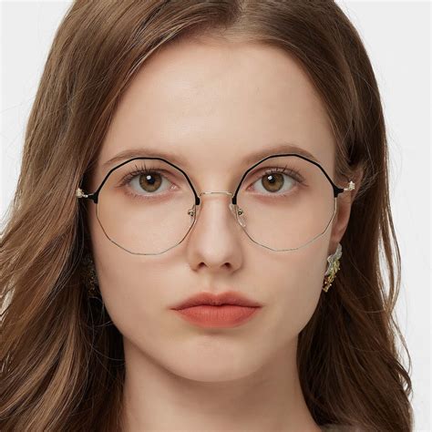 Boulder Round - Black/Golden Eyeglasses