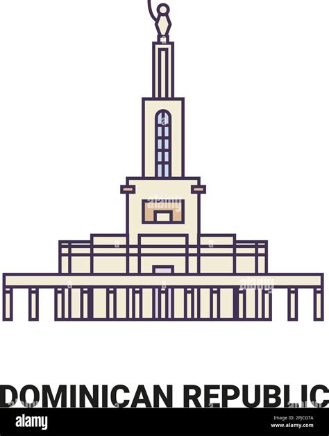 Dominican Republic travel landmark vector illustration Stock Vector ...