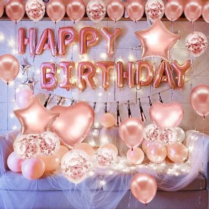 Party Hub Happy Birthday Pink Foil Balloon 20 Rose Gold Metallic ...