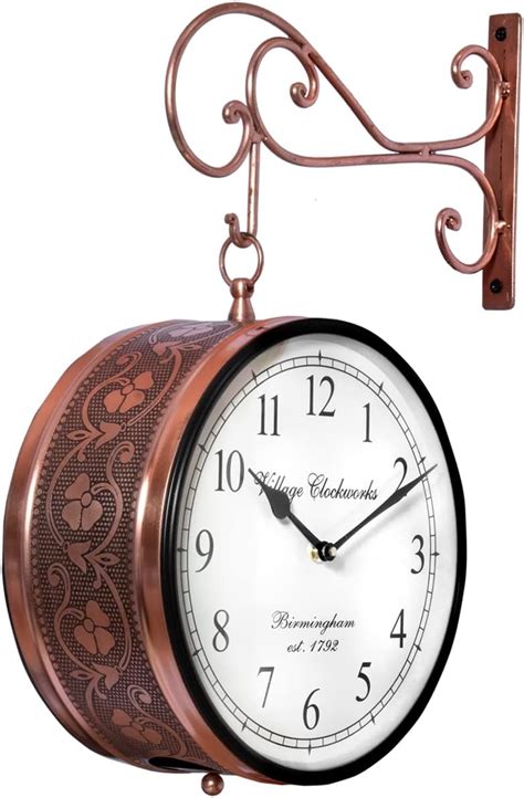 Buy EUROXO Luxury Round Wall Hanging Double Sided 2 Faces Retro Station ...