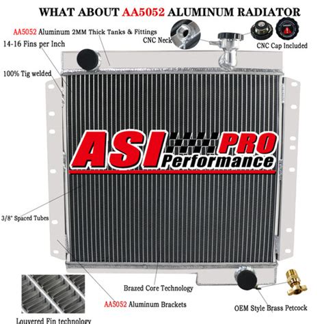 4 Row Aluminum Radiator FOR 1960-1984 Toyota Land Cruiser FJ40/FJ45 4 ...