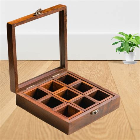 Wooden Spice Box With Spoon – The Advitya