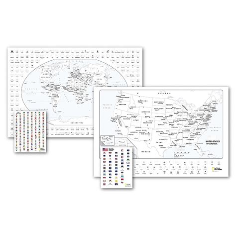 World and United States Coloring, Map Pack Bundle, 36" x 24" | Michaels