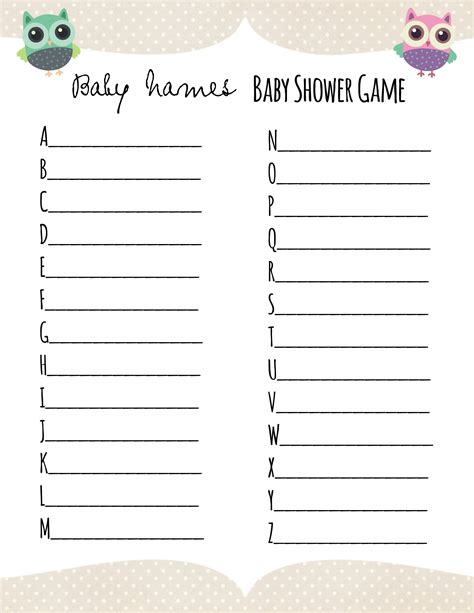 Fun Baby Shower Printable Games Quick & Easy! - Printables for Everyone
