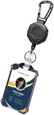 2 Pcs Id Card Pulley, Keychain, Heavy Duty Badge Reels Key Holder All ...