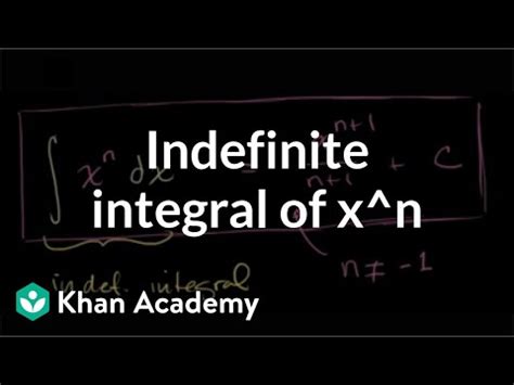 Indefinite integrals of x raised to a power Video Lecture - Chemical ...