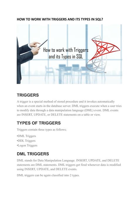 Image result for Different Types of Triggers in SQL