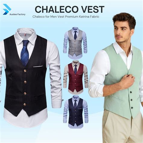 AAustee Chaleco for Men Vest for Men Premium Katrina Fabric Coats Men ...