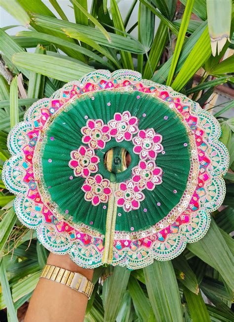 Teej special dress for Laddu Gopal in green and rani color Combination ...