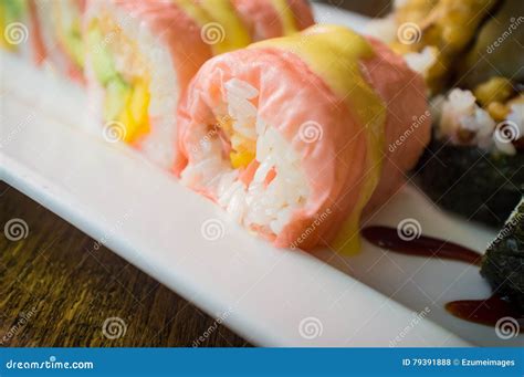 Pink Butterfly Sushi Roll stock photo. Image of japanese - 79391888