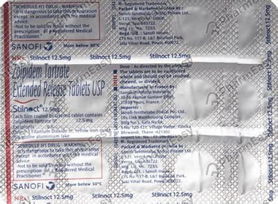 Stilnoct 12.5 MG Tablet (10): Uses, Side Effects, Price & Dosage ...