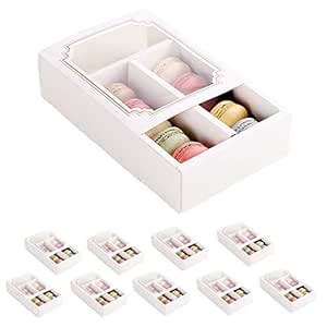 Buy 10 Packs Macaron Boxes 6.1x4.9x2 Inches, Macaron Box for 10 Macaron ...