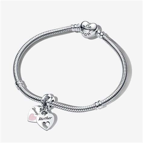Mother Daughter Splittable Heart Charm and Bracelet Set | Sterling ...