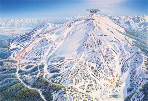 Trail maps, Ski area, Mammoth lakes