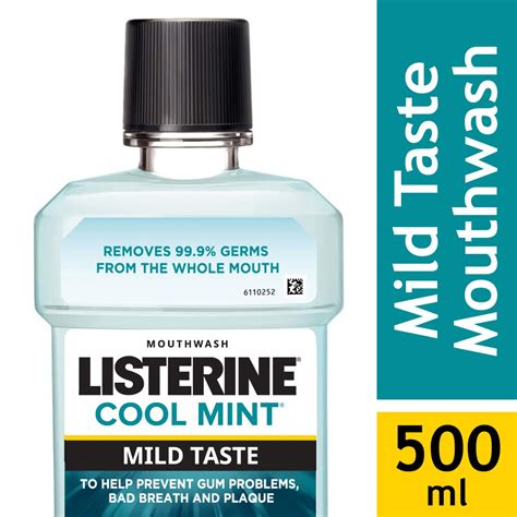 Buy Listerine Cool Mint Mild Taste Mouthwash Liquid, Removes 99.9% ...