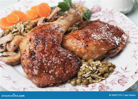 Roasted chicken legs stock image. Image of roasted, traditional - 55827123