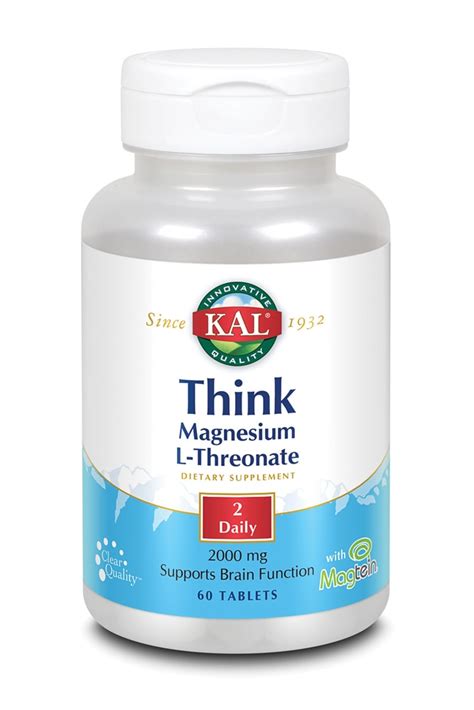 KAL Think Magnesium L-Threonate -- 2000 mg - 60 Tablets - Vitacost