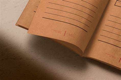 Kraft Paper Notebook Mockup Inside Pages Layout | ZippyPixels