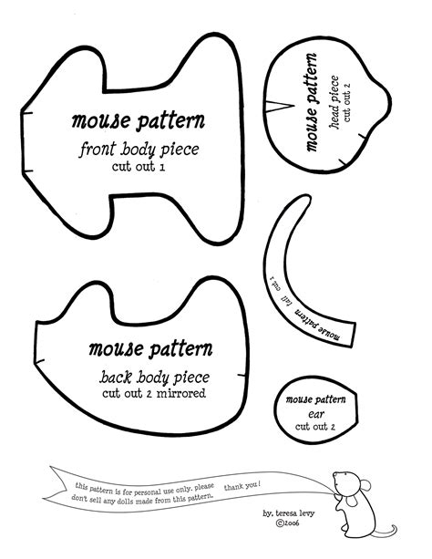 Free Printable Mouse Pattern 的图像结果